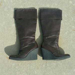 Franco Sarto brwn 6.5 Wedge Leather boots